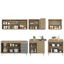 Ver imagem 6 de Armário de Cozinha Modulado de Canto 6 Peças Cp31 Balcão sem Tampo Castanho/cinza - Lumil Lumil Móve
