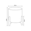 Ver imagem 3 de Puff Catânia 3 Pés Veludo Bege Base em Madeira Maciça