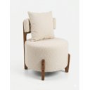 Ver imagem 1 de Poltrona Organica Decorativa Redonda com Almofada Pés Thor Madeira Maciça Premium Boucle Grafite:Bou