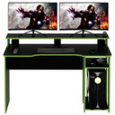 Ver imagem 1 de Mesa Gamer 2 Monitores Porta Cpu Preto e Verde