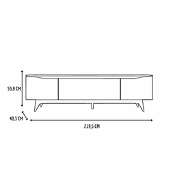 Rack Flynt 219 cm 3 Portas Natural com Off White Província - 5