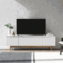 Ver imagem 1 de Rack Flynt 219 cm 3 Portas Natural com Off White Província