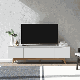 Rack Flynt 219 cm 3 Portas Natural com Off White Província - 1