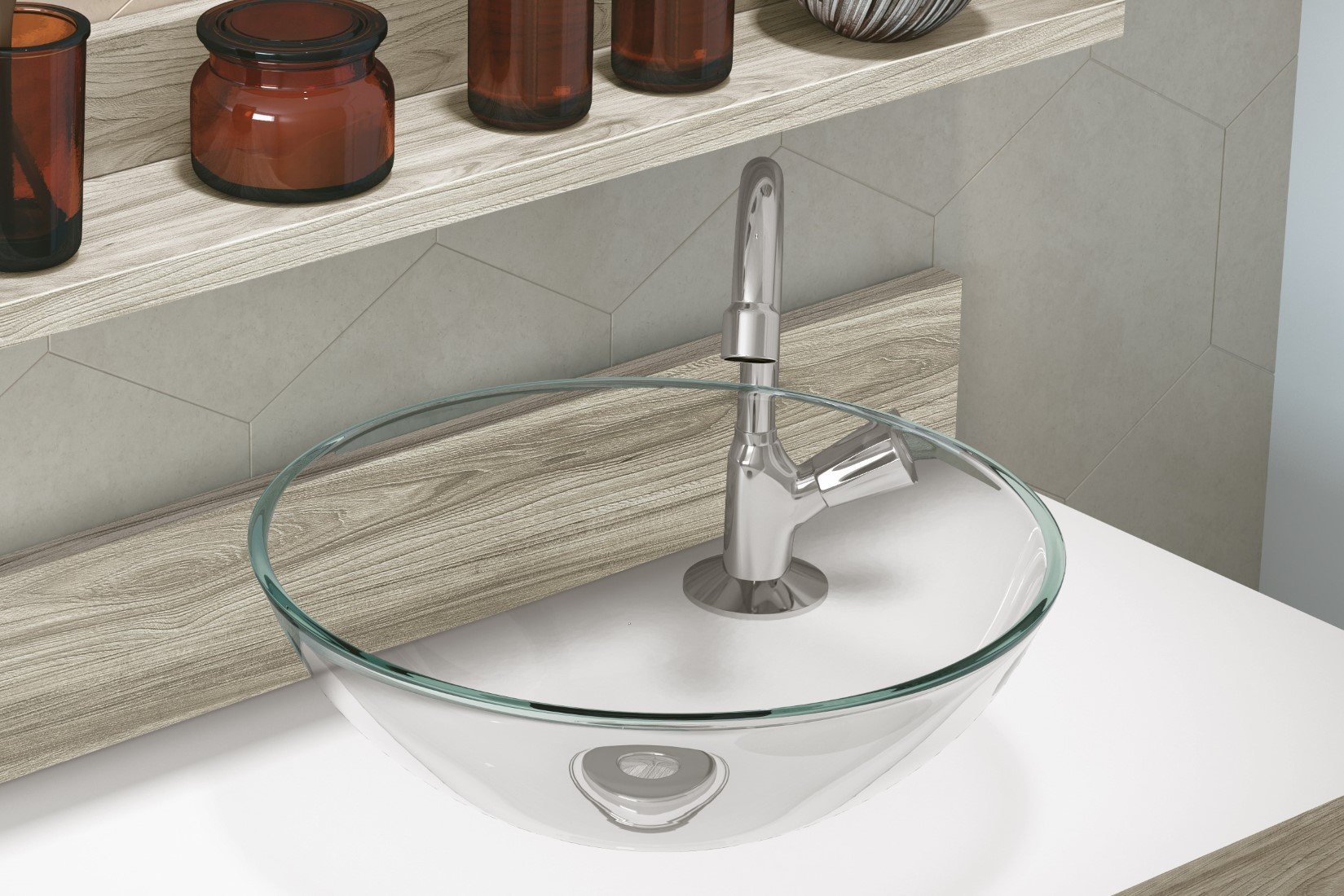 Cuba Apoio Banheiro Redonda 30x30 Acrílico - 3