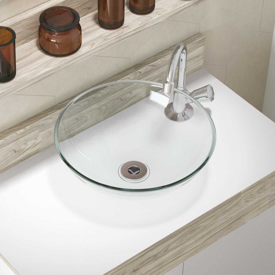 Cuba Apoio Banheiro Redonda 30x30 Acrílico - 5