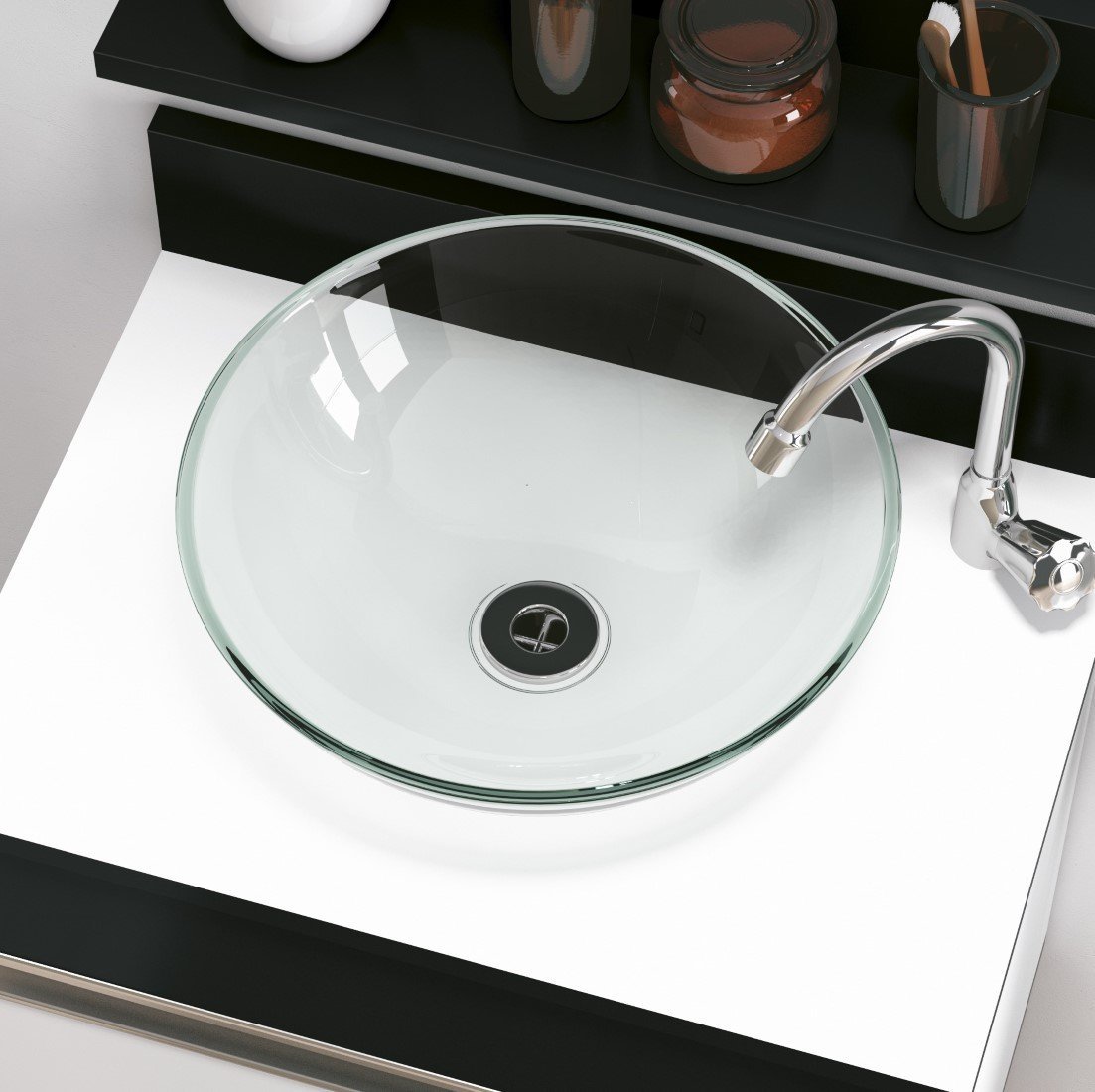 Cuba Apoio Banheiro Redonda 30x30 Acrílico - 2