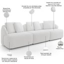 Ver imagem 3 de Sofá 3 Lugares para Sala de Estar Living 234cm Arlo F04 Bouclê Off White - Lyam Decor