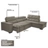 Sofá Canto Retrátil 5 Lugares Reclinável Chaise e 2,80 X 2,20 M Sttilo Bege - Megasul - 2