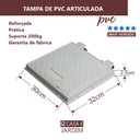 Ver imagem 3 de Tampa Pvc Esgoto Caixa de Gordura 30x30cm Branca Articulada