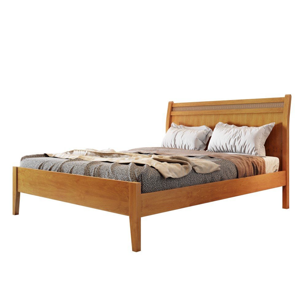 Cama Casal Queen Esmeralda Ratam 160cm Amêndoa Mel Josandro:amêndoa Mel - 2