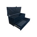 Ver imagem 1 de Recamier Puff Baú Sapateira e Gaveta 90 cm para Cama de Solteiro - Preto