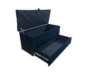 Ver imagem 1 de Recamier Puff Baú Sapateira e Gaveta 90 cm para Cama de Solteiro - Preto