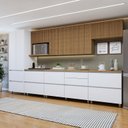 Ver imagem 1 de Cozinha Modulada 7 Peças 10 Portas 7 Gavetas Norten Branco/Nature
