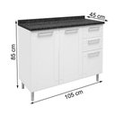 Ver imagem 6 de Balcão Aço 3 portas 2 gavetas 6114 Multipla Bertolini Branco