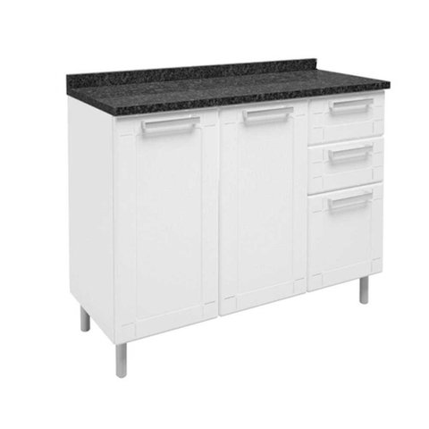 Balcão Aço 3 portas 2 gavetas 6114 Multipla Bertolini Branco
