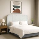 Ver imagem 1 de Cabeceira Cama Box Casal 140 Cm Estofada Revestida em Bouclé Elegante