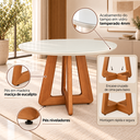 Ver imagem 2 de Mesa de Jantar 4 Lugares Redonda Moderna Pés Madeira Premium