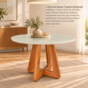 Ver imagem 6 de Mesa de Jantar 4 Lugares Redonda Moderna Pés Madeira Premium