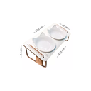 Ver imagem 2 de Comedouro Duplo Inclinado Elevado para Gatos em Mdf e Porcelana - Branco