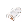 Comedouro Duplo Inclinado Elevado para Gatos em Mdf e Porcelana - Branco - 2