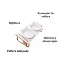 Ver imagem 5 de Comedouro Duplo Inclinado Elevado para Gatos em Mdf e Porcelana - Branco