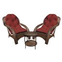 Ver imagem 1 de Conjunto de Poltronas Fibra Sintética Espreguiçadeira - 2 Poltronas + Mesa de Centro - Tecido Duna V