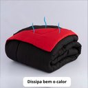 Ver imagem 3 de Edredom Casal Queen 6 Peças Leve para Verão Função Cobre Leito Preto e Vermelho Casa Dona