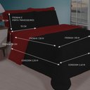 Ver imagem 4 de Edredom Casal Queen 6 Peças Leve para Verão Função Cobre Leito Preto e Vermelho Casa Dona