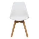 Ver imagem 3 de Kit 2 Cadeiras Charles Eames Leda Luisa Saarinen Design Wood Estofada Base Madeira - Branco