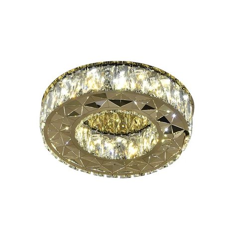 Lustre Plafon 24w Redondo 35cm Cristal Led Sobrepor 3000k Bivolt