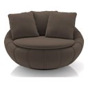 Ver imagem 2 de Poltrona Giratória Madeira Escritório Sala Quarto Almofadas Luxo Reforçada Premiun Salao Marrom