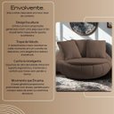 Ver imagem 7 de Poltrona Giratória Madeira Escritório Sala Quarto Almofadas Luxo Reforçada Premiun Salao Marrom