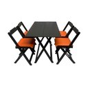 Ver imagem 1 de Conjunto Dobrável 120x70com 4 Cadeiras Estofadas Laranja