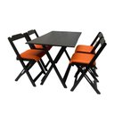 Ver imagem 2 de Conjunto Dobrável 120x70com 4 Cadeiras Estofadas Laranja