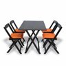 Conjunto Dobrável 120x70com 4 Cadeiras Estofadas Laranja - 3