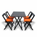 Ver imagem 3 de Conjunto Dobrável 120x70com 4 Cadeiras Estofadas Laranja