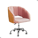 Ver imagem 1 de Cadeira Poltrona Nicole Pés Rodinhas Com Regulagem de Altura Veludo Rose