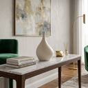 Ver imagem 2 de Garrafa Cristal Pequena Vaso Decorativo de Cerâmica para Sala e Mesa Off White