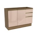 Ver imagem 1 de Módulo Cozinha Kappesberg Curve Balcão P/ Pia Curve N626 C/ 2 Portas e 3 Gavetas S/tampo 120 Cm