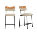 Ver imagem 1 de Kit 02 Banquetas Media Melissa Bar Cozinha Bege/caramelo