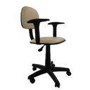 Ver imagem 1 de Cadeira Secretaria Giratoria Polo com Braco Regulavel - Couro SinteticoCorano - Bege