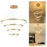 Lustre Pendente Moderno Anéis Led 4 Arco Pe Direito Duplo - 4