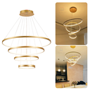 Ver imagem 4 de Lustre Pendente Moderno Anéis Led 4 Arco Pe Direito Duplo