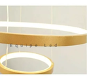 Ver imagem 5 de Lustre Pendente Moderno Anéis Led 4 Arco Pe Direito Duplo
