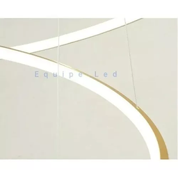 Lustre Pendente Moderno Anéis Led 4 Arco Pe Direito Duplo - 6