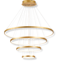 Ver imagem 1 de Lustre Pendente Moderno Anéis Led 4 Arco Pe Direito Duplo