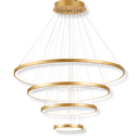 Ver imagem 1 de Lustre Pendente Moderno Anéis Led 4 Arco Pe Direito Duplo