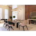 Ver imagem 7 de Lustre Pendente Moderno Anéis Led 4 Arco Pe Direito Duplo