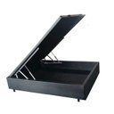 Ver imagem 4 de Cama Báu Box Base Casal Blindado Corino Preto com Pistão a Gás.