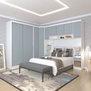 Ver imagem 1 de Quarto de Canto Casal com Guarda Roupas Cabeceira e Mesas de Cabeceira Alpes Luciane Móveis